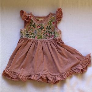 MIMI & MAGGIE floral embroidered dress 2t